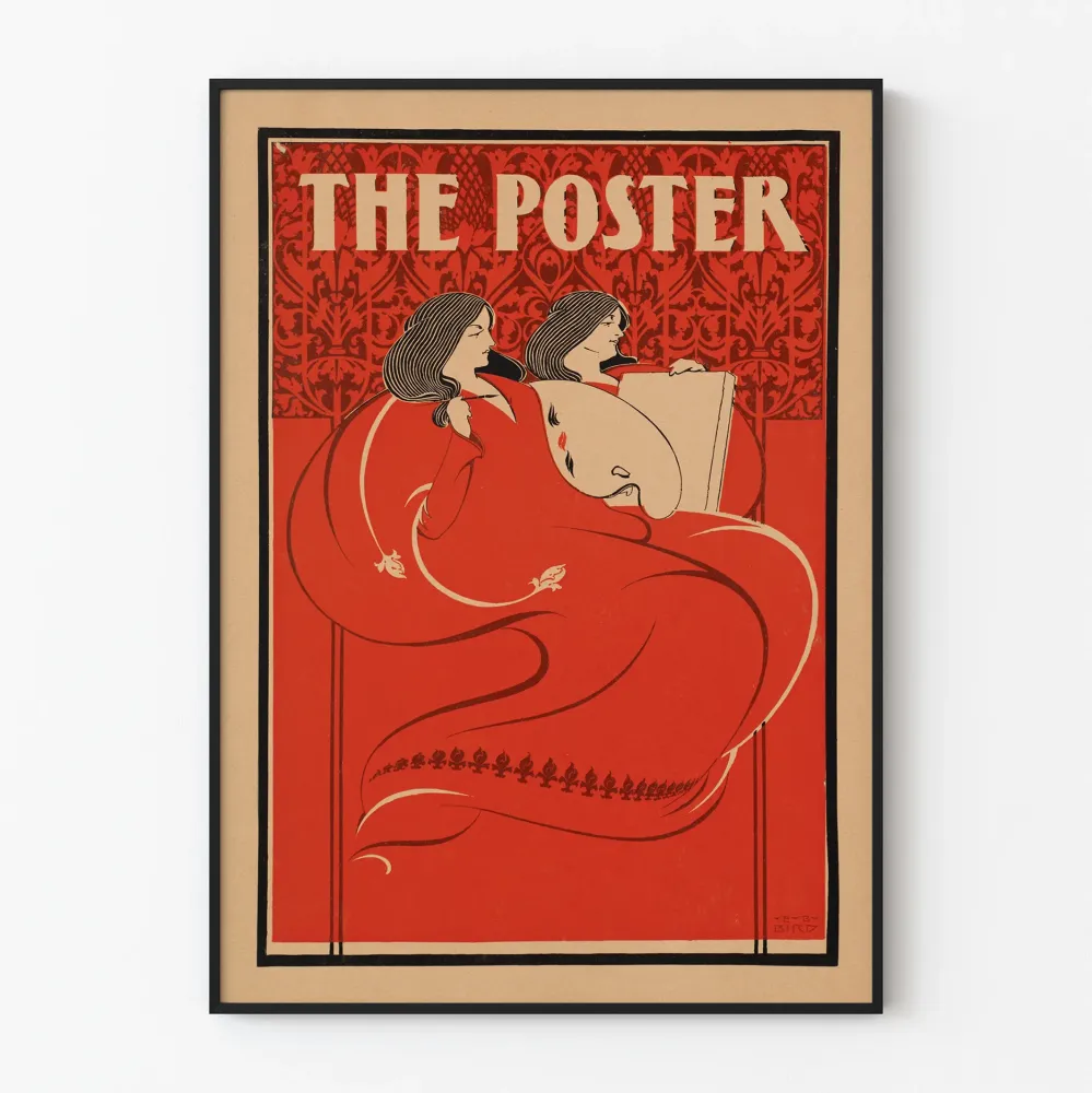 Vintagemainen sisustustuloste Juliste punaisena ja mustana