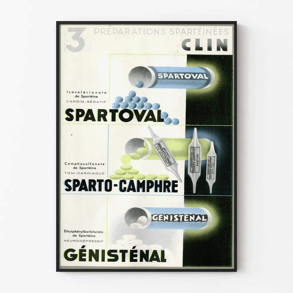 Vintagemainen spartialainen Clin-juliste seinäkoristeluun