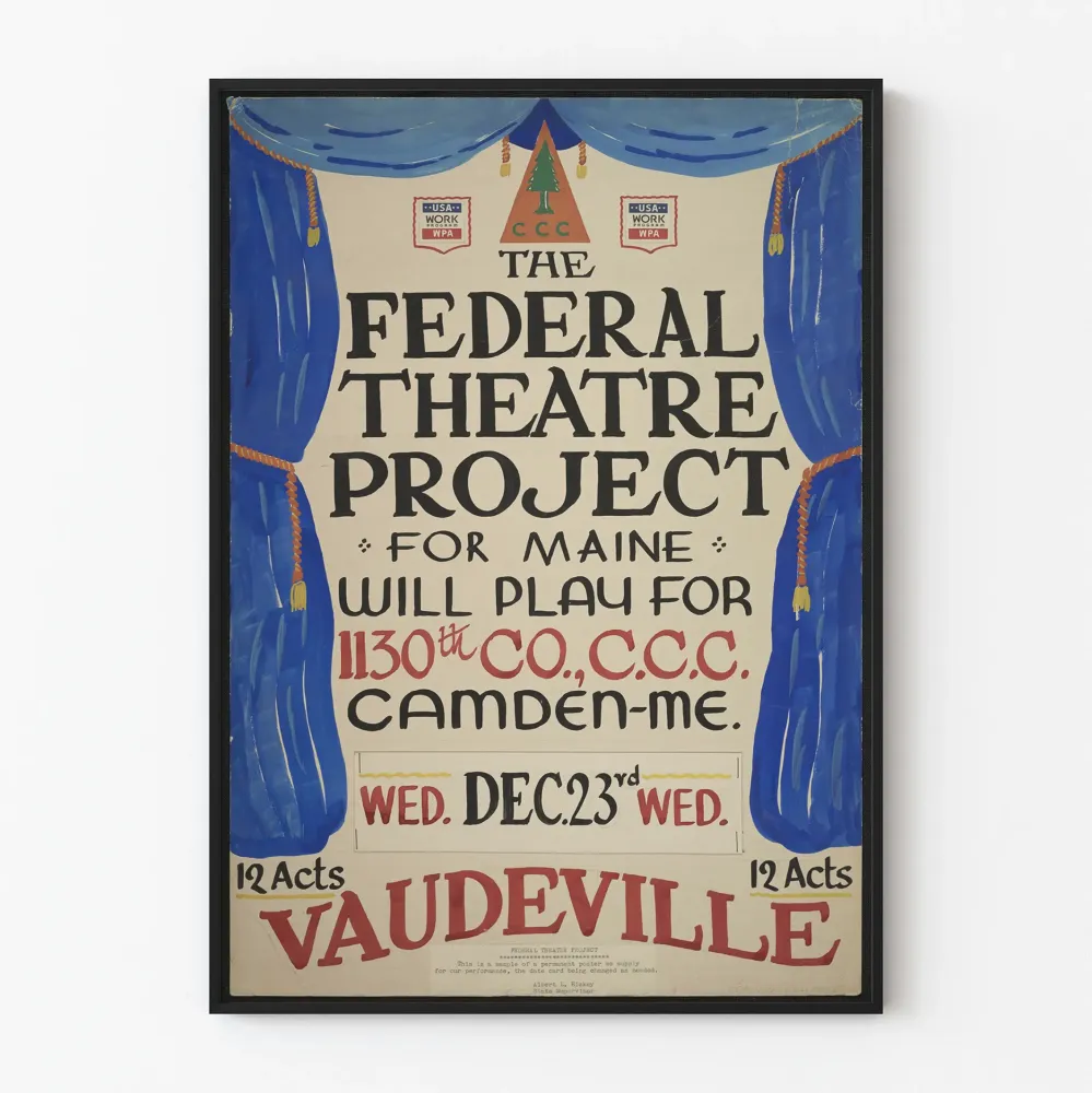 Vintagemainen teatteri vaudeville juliste Federal Theatre Project