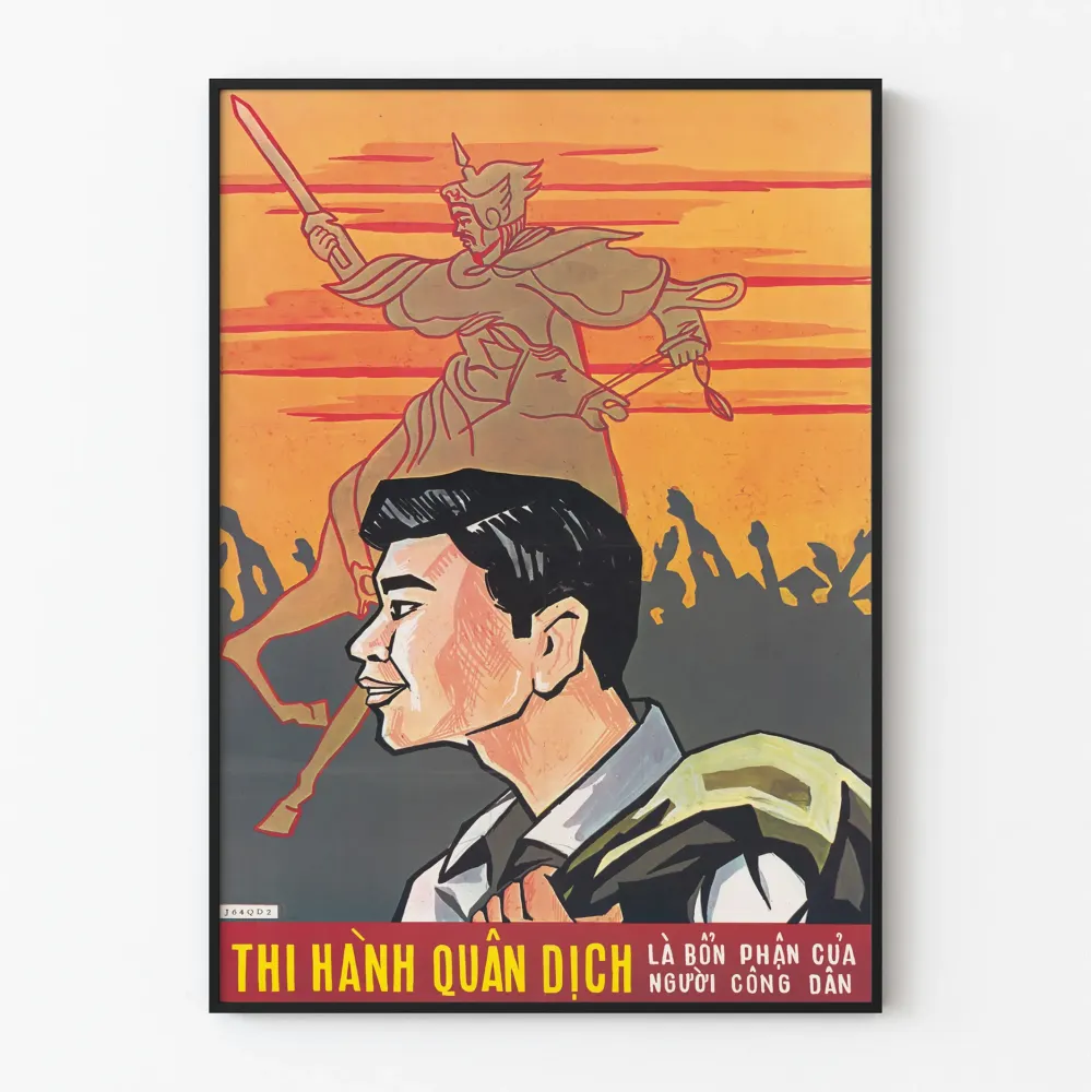 Vintagemainen vietnamilainen rekrytointijuliste seinälle