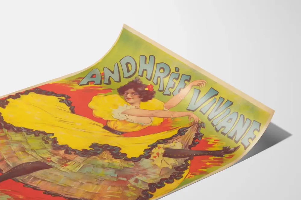 Vintagemainos Andrée Viviane tanssijattarena värikkäänä
