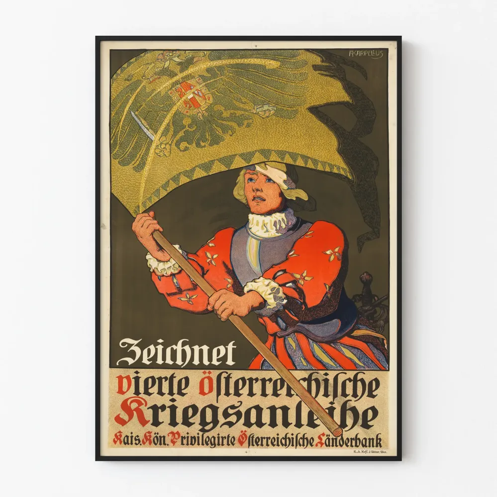 Vintagemainos Itävaltalainen Neljännen Sodan Velvoitteen Juliste