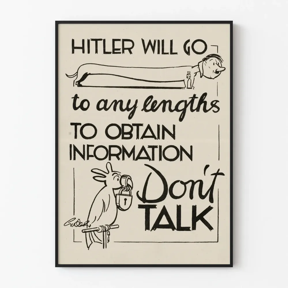 Vintagemainos juliste mustan huumorin - Hitler hinnalla millä hyvänsä