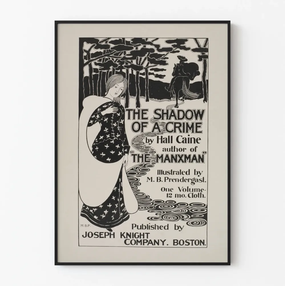 Vintagemainos Shadow Crime - Mustavalkoinen piirros