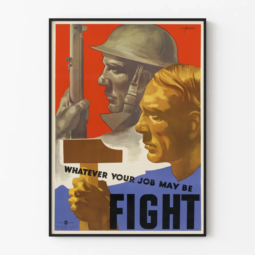 Vintagemilitaarisen propagandajulisteen koristeellinen juliste