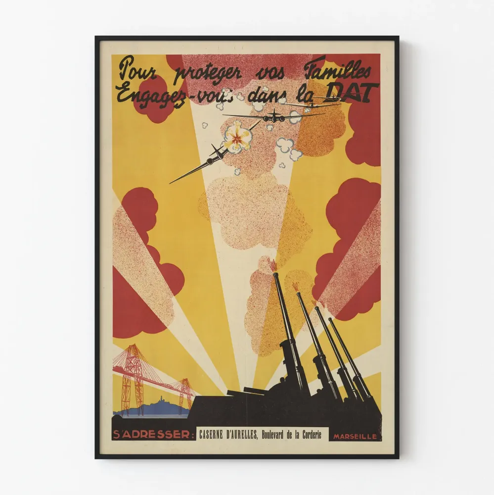 Vintagemilitarin rekrytointijuliste ilmapuolustukseen DAT Vichy