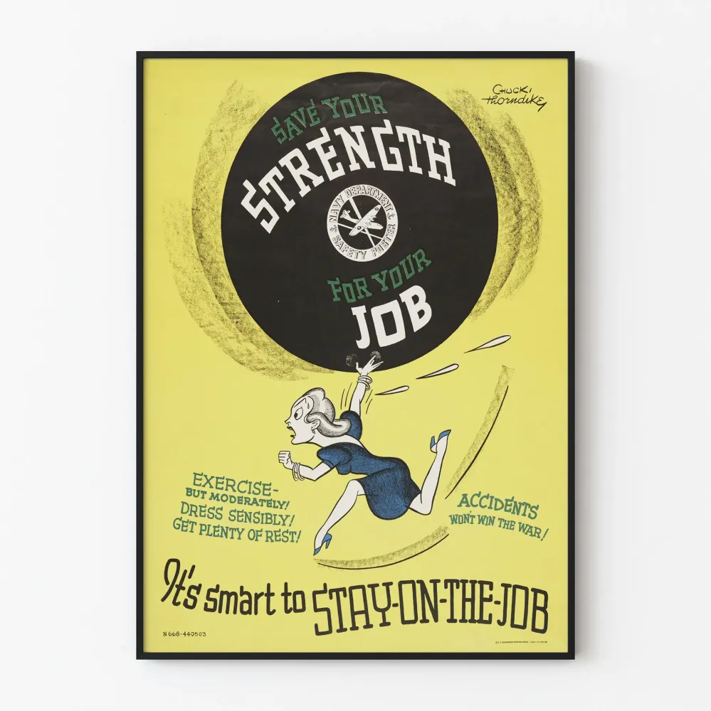 Vintagemotivaatio ja työturvallisuus juliste Navy