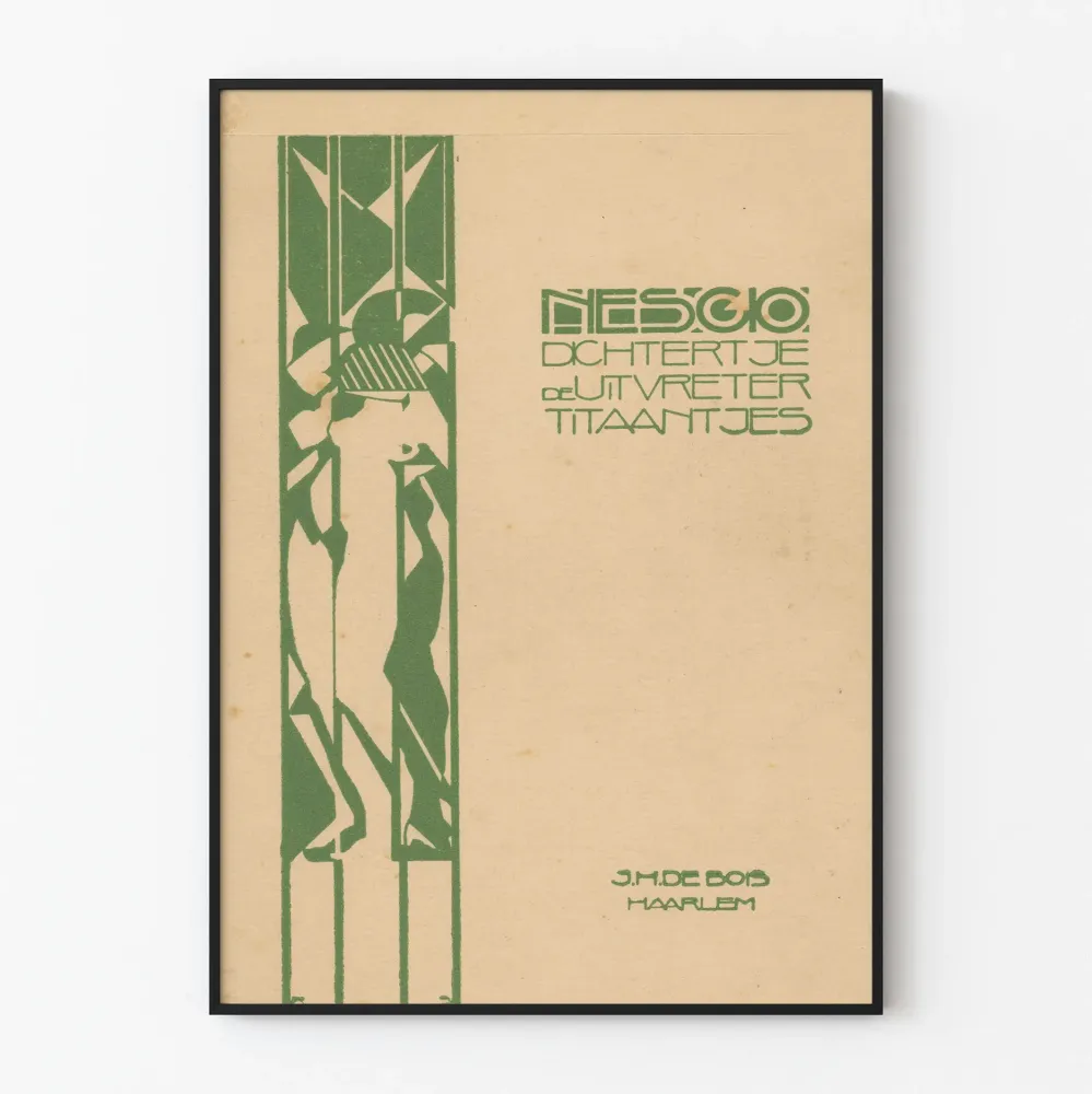 Vintagemuotoinen minimalistinen vihreä juliste seinäkoristeluun