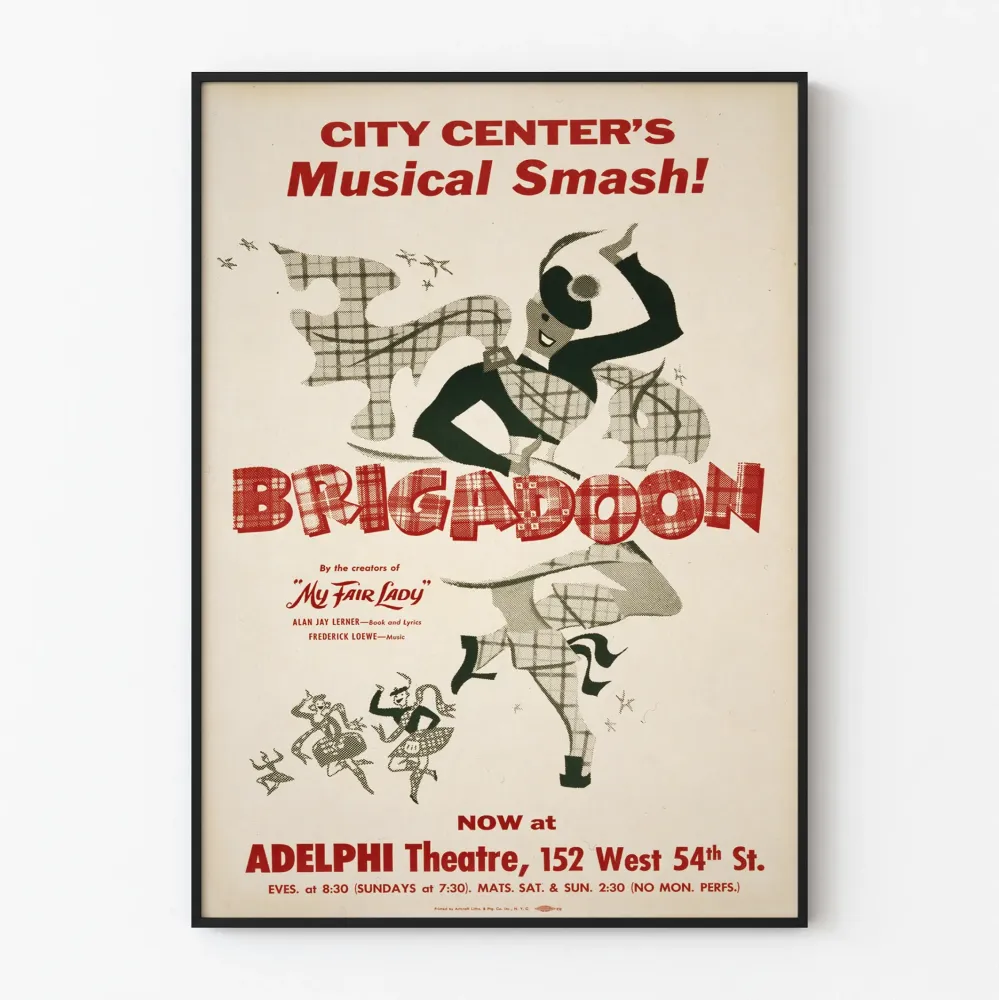 Vintagemusiikkijuliste Brigadoon seinäkoristukseen