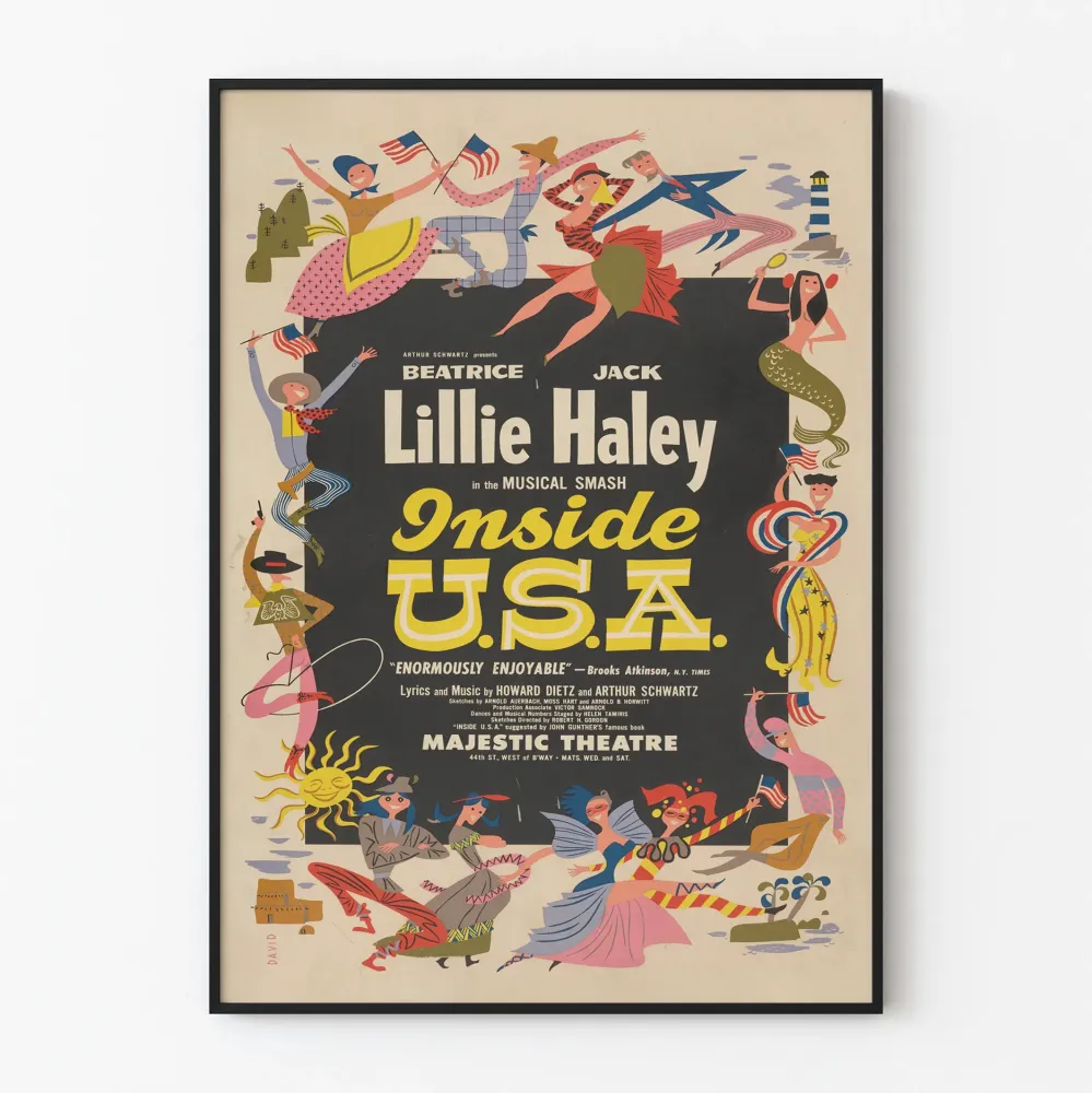 Vintagemusiikkijuliste Inside U.S.. Beatrice ja Jack Lillie Haley