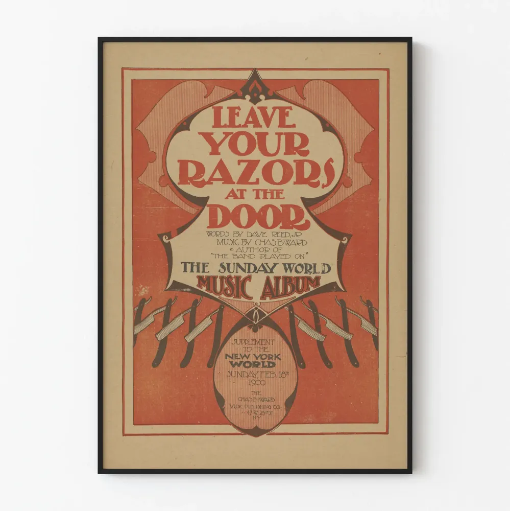 Vintagemusiikkijuliste Leave Your Razors at Door