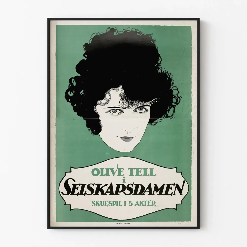 Vintageoliivi Tell i Selskapsdamen - Taiteellinen Seinäkäsitys Juliste