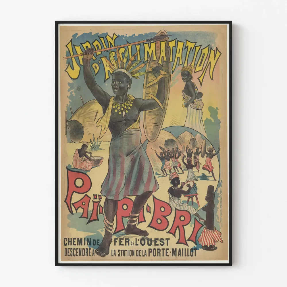 Vintage-posteripuutarha Jardin d'Acclimatation Paï Pi Bri - Retro-seinäkoristelu