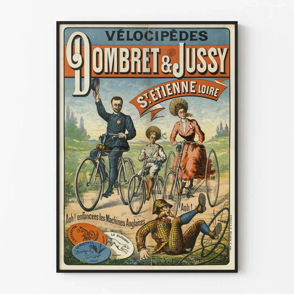Vintagepyöräjuliste Dombret & Jussy St Étienne Loire