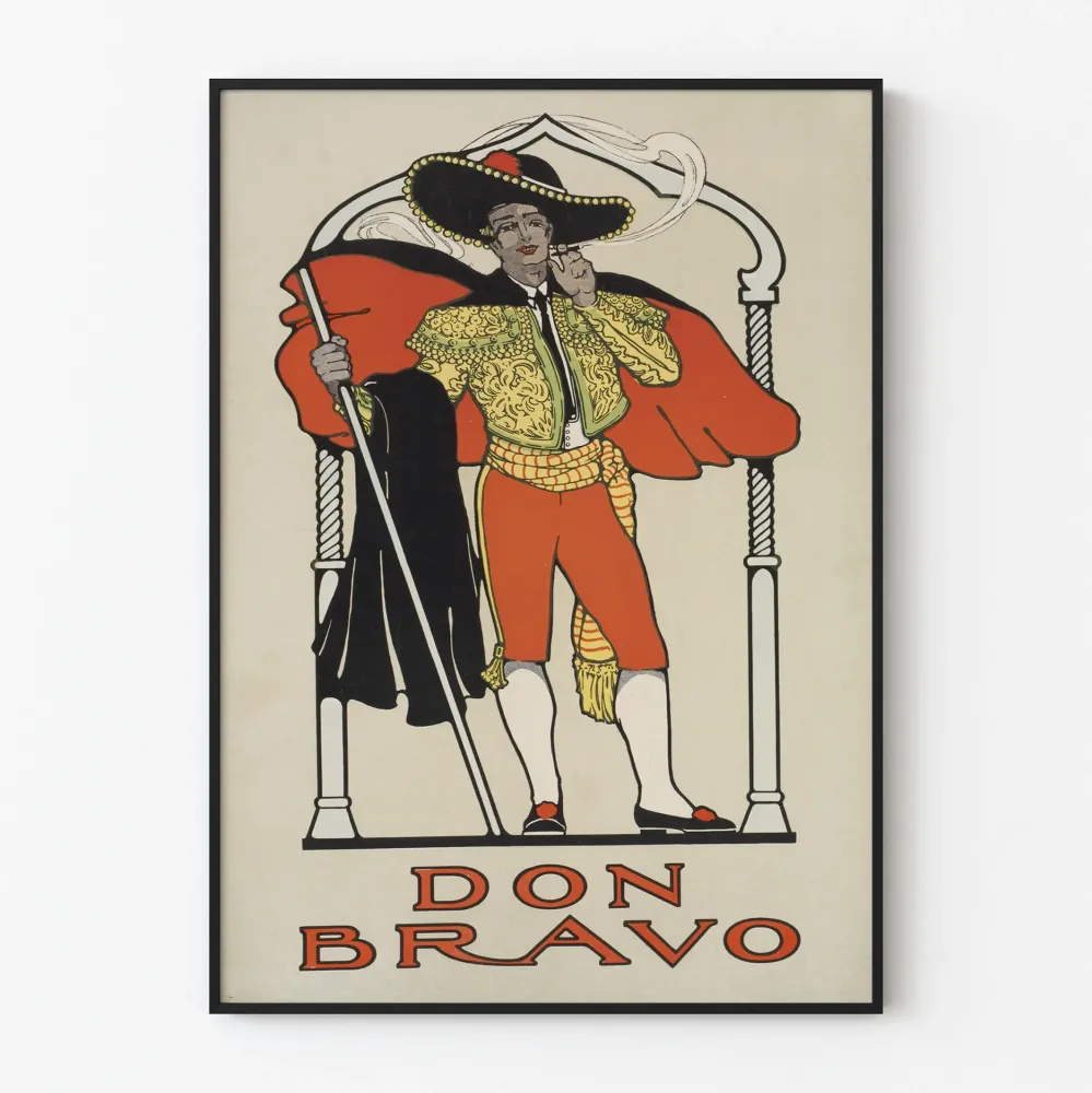 Vintagetuloste Don Bravo, värikäs torero-portrékuva