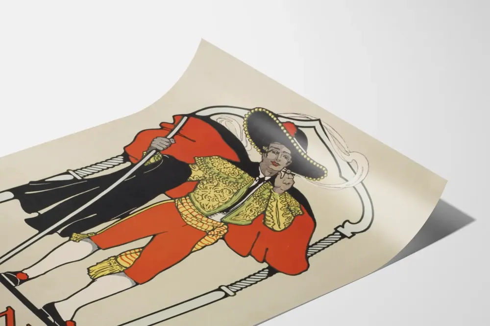 Vintagetuloste Don Bravo, värikäs torero-portrékuva