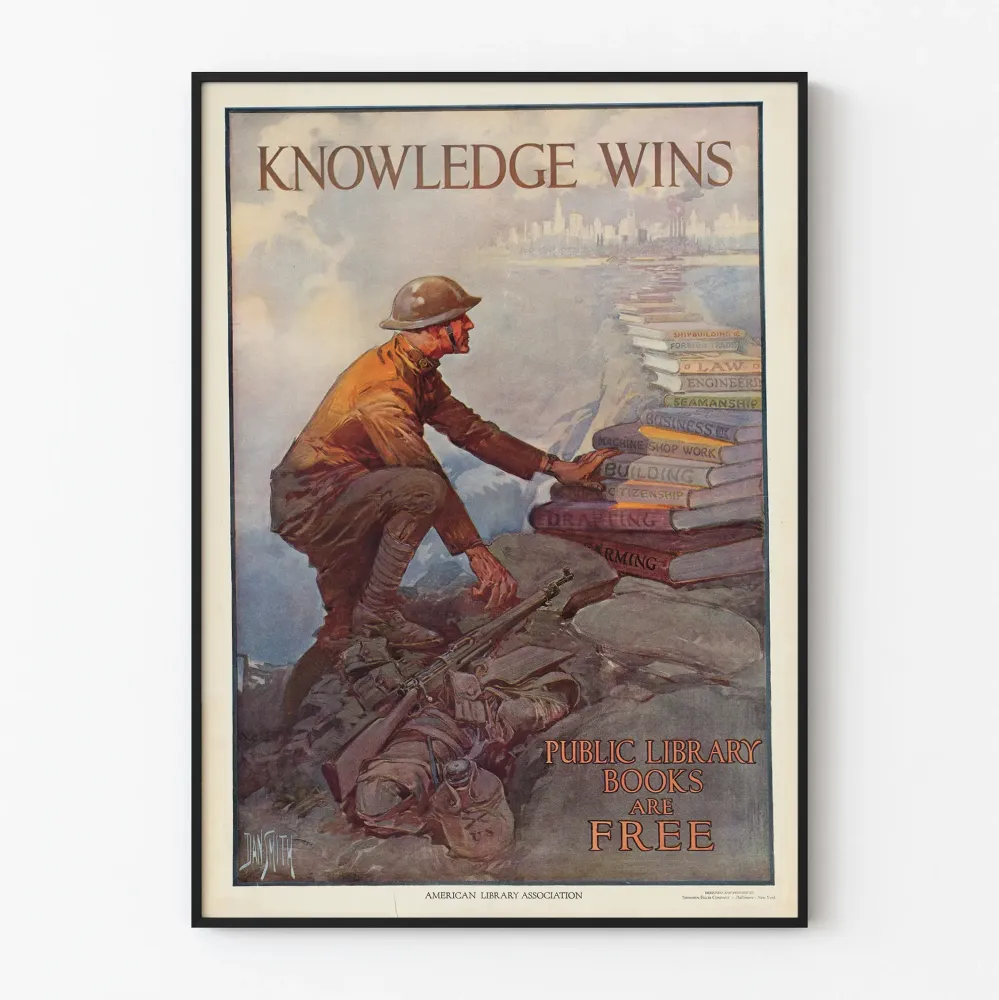 Vintage-tuloste Tietäminen Voittaa - Inspiroiva Seinäsisustus