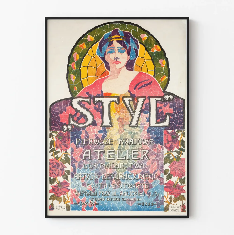 Vintage-tyylinen ateljeejuliste maalaustaiteeseen ja koristeelliseen taiteeseen 1911