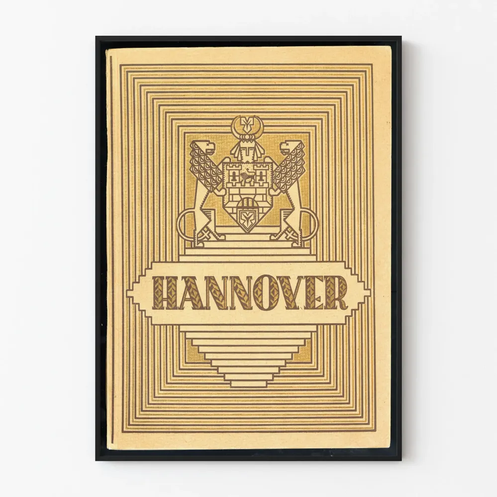 Vintage-tyylinen Hannover-juliste koristeellisella vaakunalla