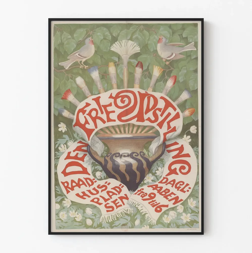 Vintage-tyylinen luova juliste taidenäyttelyyn
