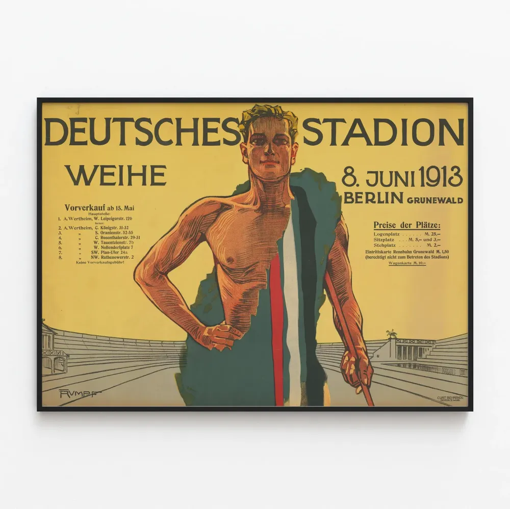 Vintageurheilujuliste Saksalainen - Deutsches Stadion 1913