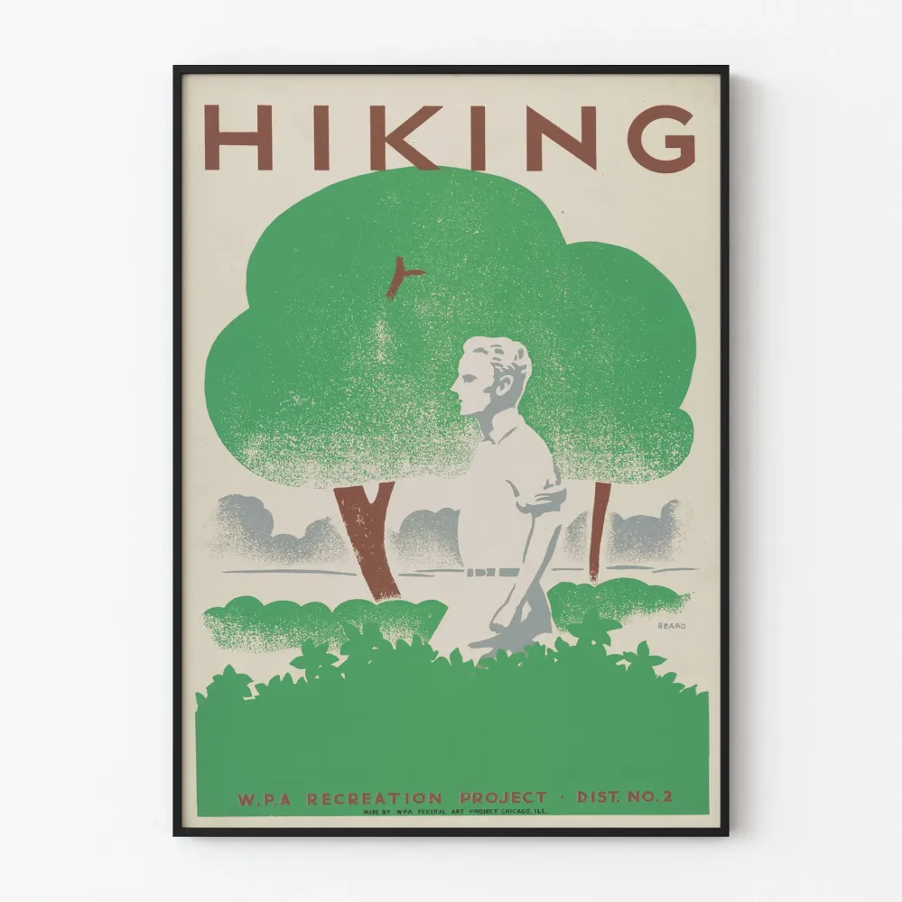 Vintage-vaellusjuliste - Luontoon ja vaellukseen liittyvä seinäkoristelu