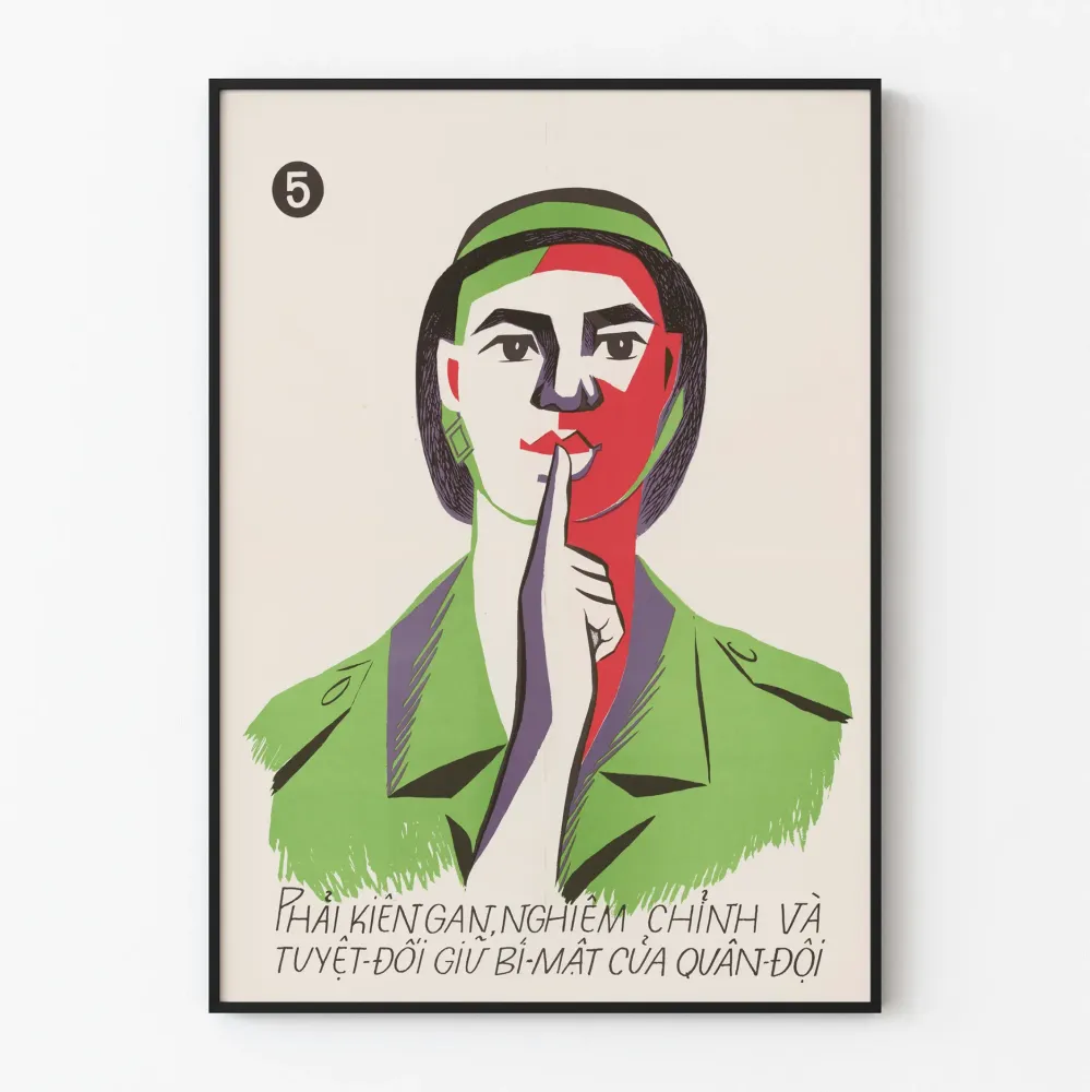 Vintage-vietnamilainen armeijan juliste - Salainen komentoyksikkö nro 5