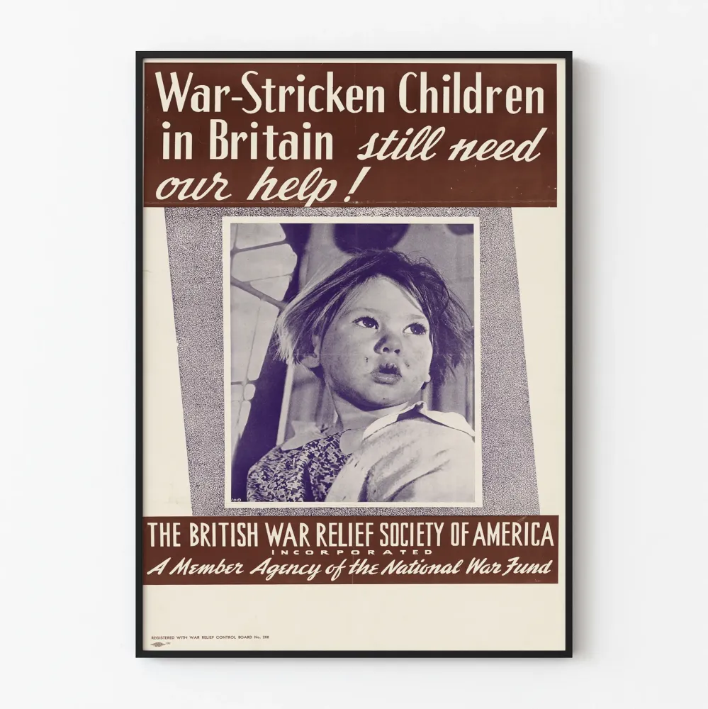 VintajJuliste lapsista sodan uhreina Isossa-Britaaniassa