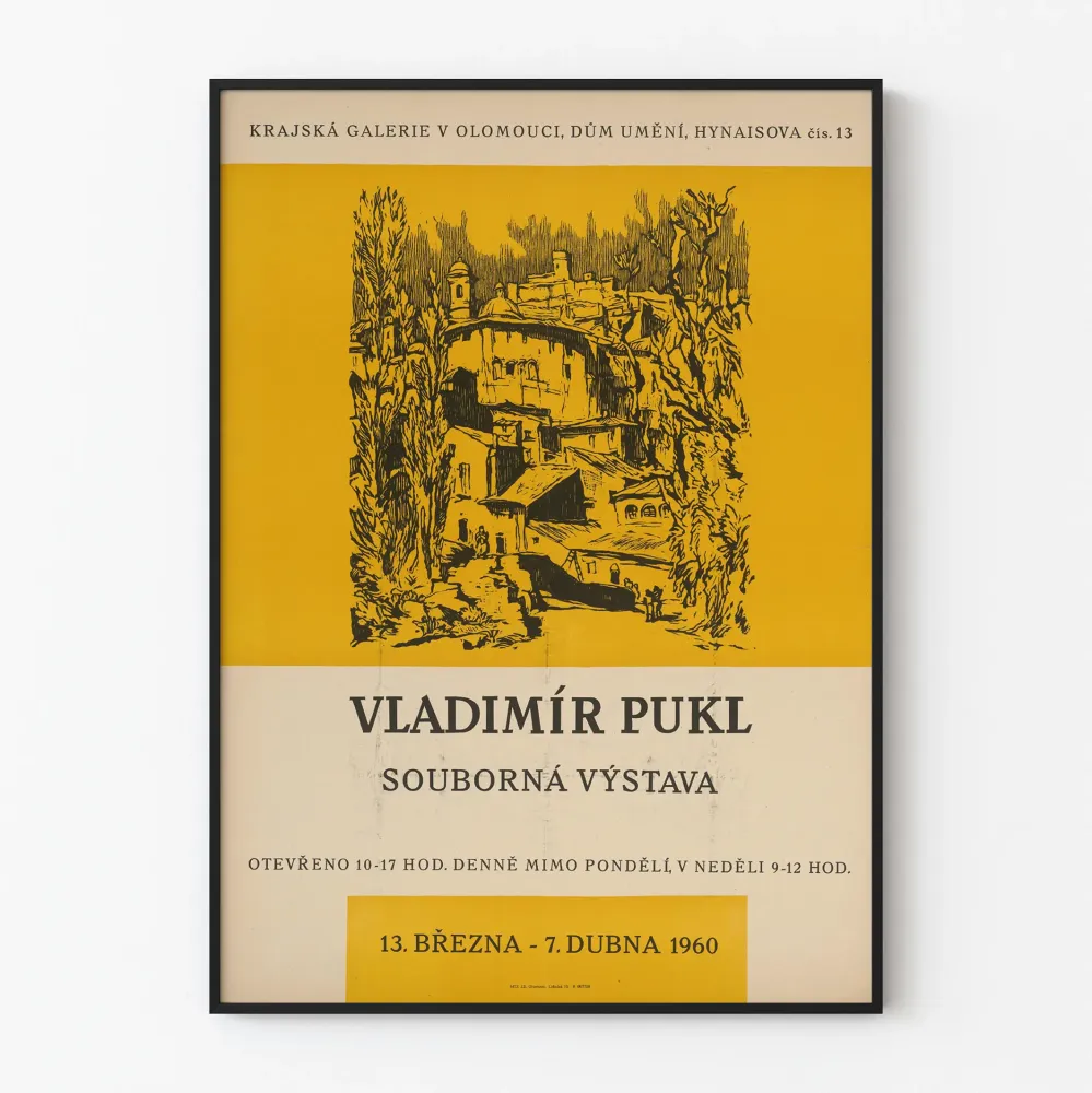 Vladimir Pukl 1960 -näyttelyn juliste Olomoucin gallerian näyttelyssä
