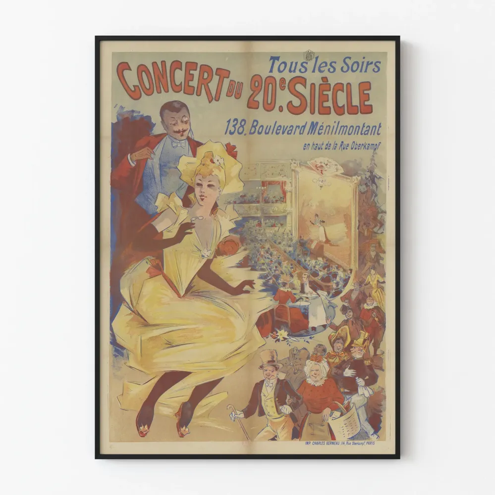 20. vuosisadan vintage-konserttijuliste Boulevard Ménilmontant