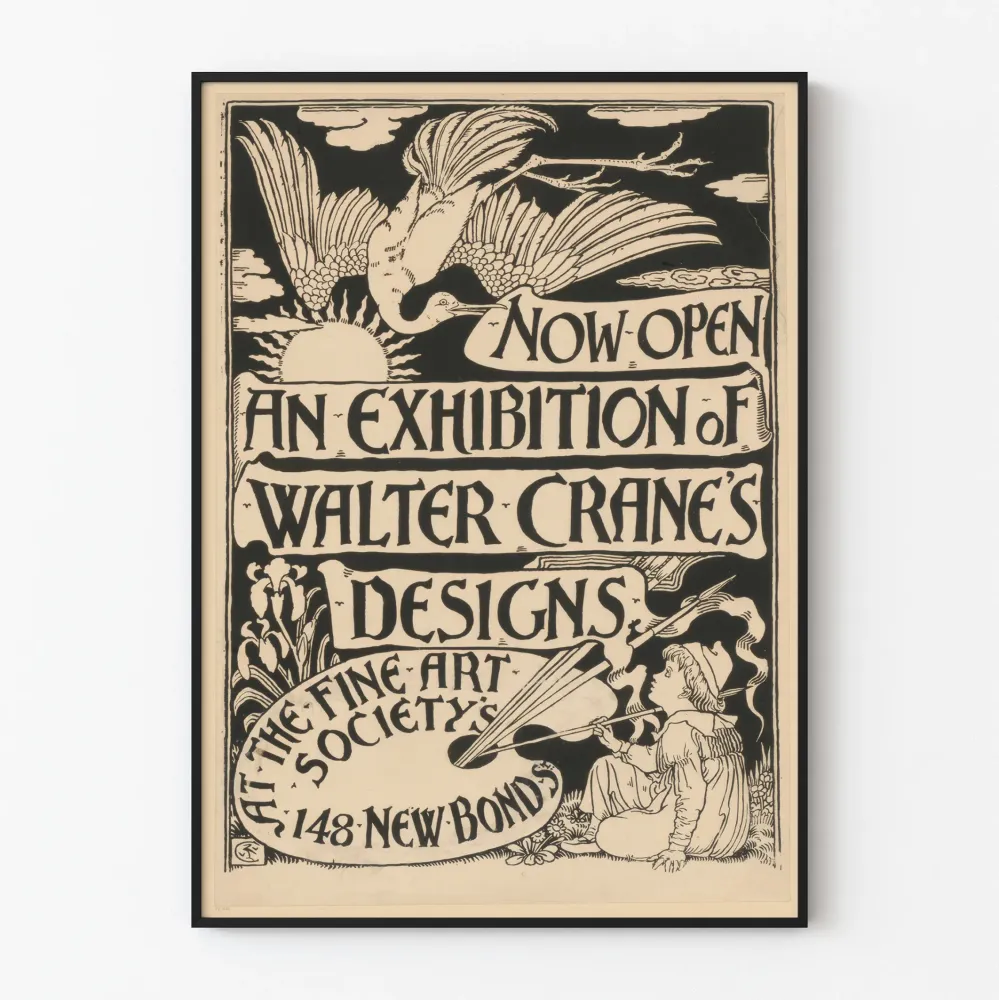 Walter Crane - Vintage-näyttelyjuliste taiteelliseksi seinäkoristeeksi