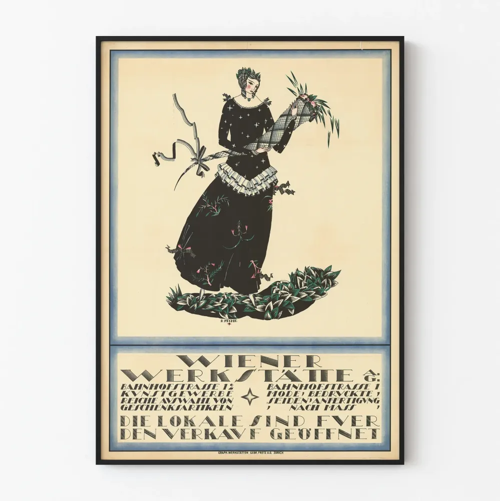 Wiener Werkstätte vintage juliste – Muotipiirros ja seinäkoristelu