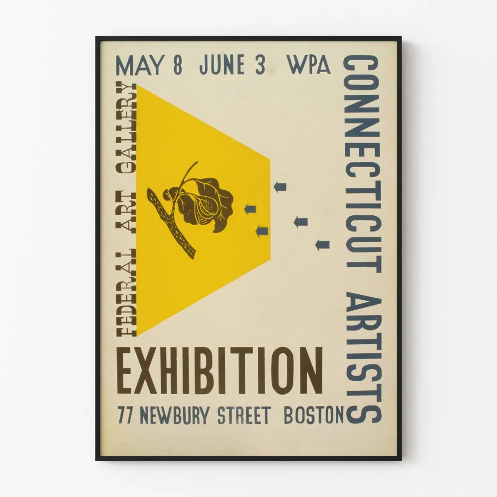 WPA Connecticutin taidejuliste - vintage-seinäkoristelu