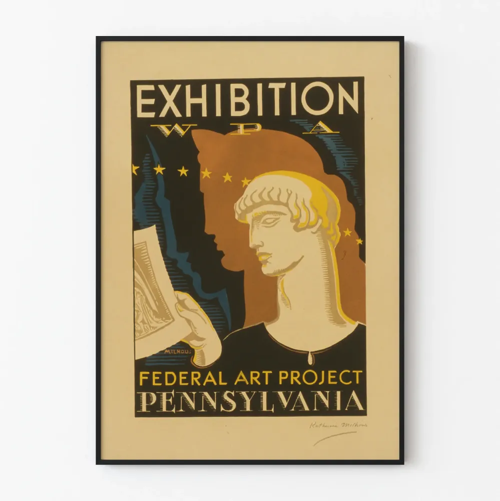 WPA Federal Art Project Pennsylvanian vintage juliste näyttelyyn