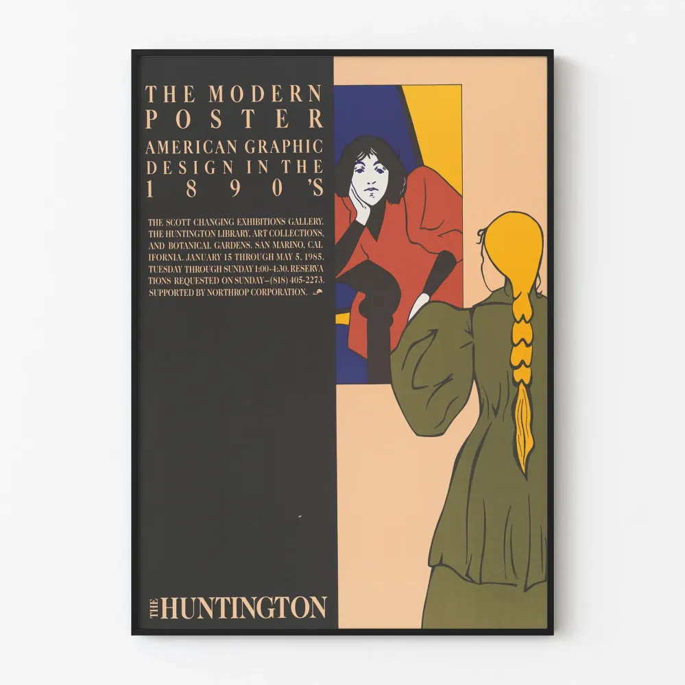 Yhdysvaltalainen graafisen suunnittelun näyttelyjuliste 1890-luvulta Huntington